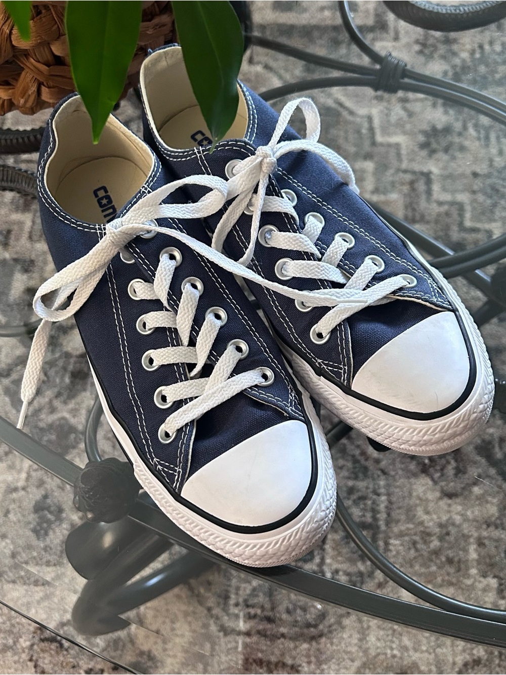 Converse Chuck Taylor Navy Canvas Low-Top Sneakers